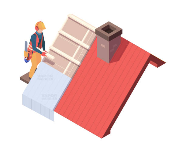 Wooden roofing. Builders renovation carpentry roof, Worker roof renovation, builder construction
